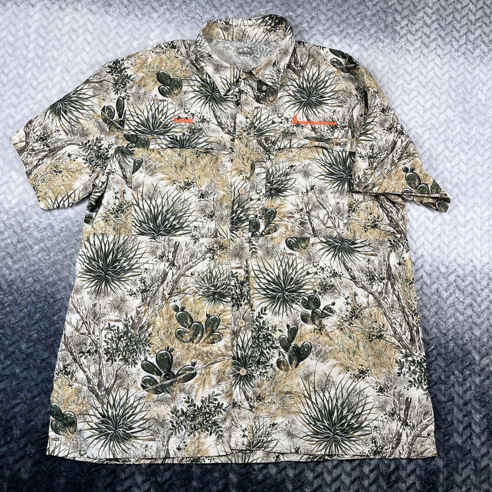 GameGuard Shirt Mens 2XL Desert Camo Cactus 1023 Vented Fishing *Name Embroidery